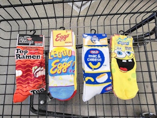 licensed socks in a cart