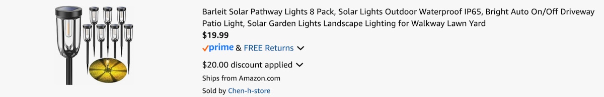 Amazon Solar Pathway Lights 8-Pack 2025