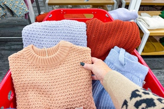 Women's Sweaters at Target, inside shopping cart