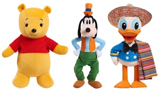 A Pooh, Goofy, and Donald plush.