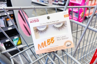 package of kiss eyelashes in a cart