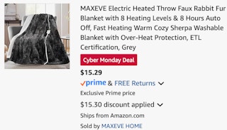 Heated Faux Fur Throw Blanket B0CBQ1Y74C