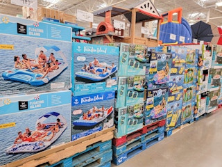 a variety of pool floats
