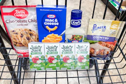dollar tree groceries in shopping cart