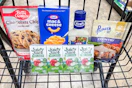 dollar tree groceries in shopping cart