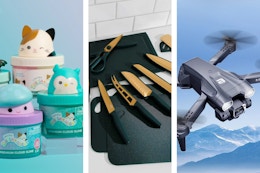 Squishmallow slime, Thyme & Table knife set, Drone