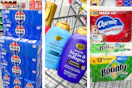 collage image of pepsi soda, ogx shampoo, and bounty and charmin paper products