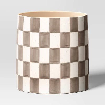 Threshold Checker Stoneware Planter