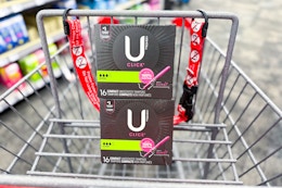 U by Kotex 15-Count Tampons, Only $3 Each at CVS card image