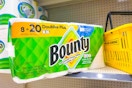 bounty paper towels on store shelf