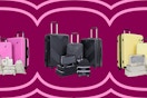 walmart hardside luggage set collage