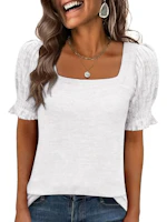 Women's Square Neck Ruffle Tee