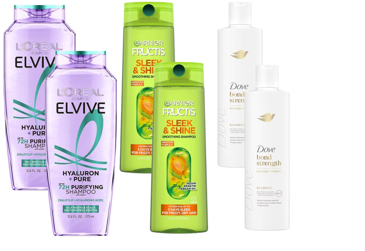 2 L'Oreal + 2 Garnier + 2 Dove Products