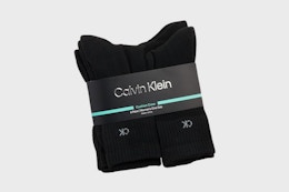 calvin klein socks on a grey background