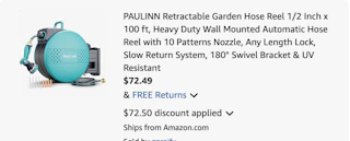 garden hose Amazon receipt