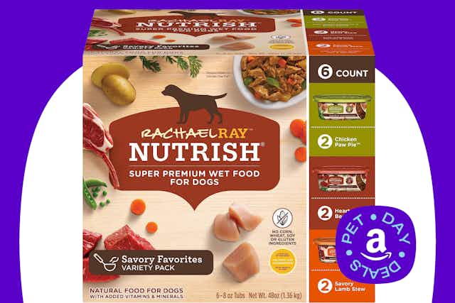 Rachael Ray Nutrish Wet Dog Food, as Low as $7.50 During Amazon Pet Day card image