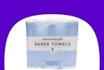 dollar general smart & simple paper towels on purple and white background