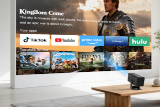 a mini projector on a table