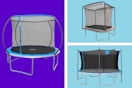 Three different trampoline styles and sizes