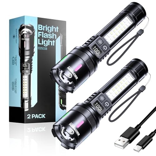 LED Rechargeable Flashlights 2-Pack