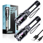 LED Rechargeable Flashlights 2-Pack