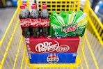 dollar general soda in a shopping cart