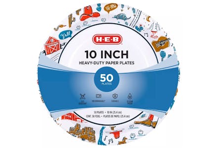 2 H-E-B Paper Plates Packs
