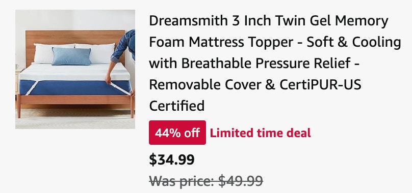 mattress topper deal amazon