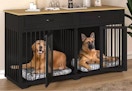 black wooden storage cabinet