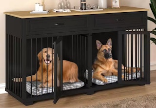 black wooden storage cabinet