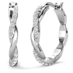 18k White Gold Plated 22mm Hoop Earrings