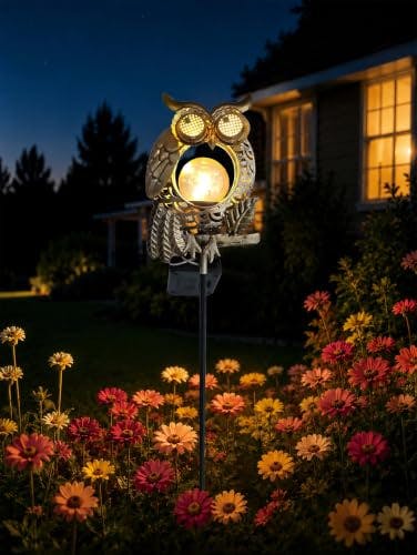 Solar Garden Owl Lamp