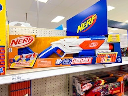 Nerf Strikeback Blaster, Only $11.87 at Target (Reg. $24.99) card image