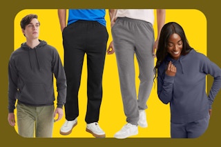 Hanes apparel: 2 hoodies and 2 sweatpants (worn by models man & woman)