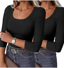 Women's 3/4 Sleeve Scoop Neck Top