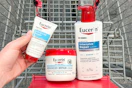 eucerin products in a shopping cart