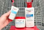 eucerin products in a shopping cart