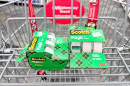 scotch magic tape 3-packs in a cart