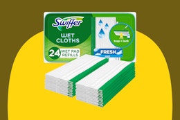 Swiffer Sweeper Wet Cloths 24-Pack, Only $5.50 on Amazon (Reg. $13) card image