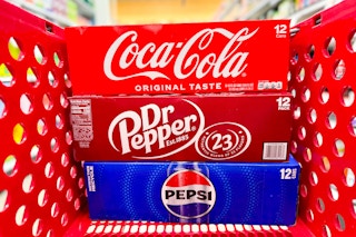 soda varieties in shopping cart