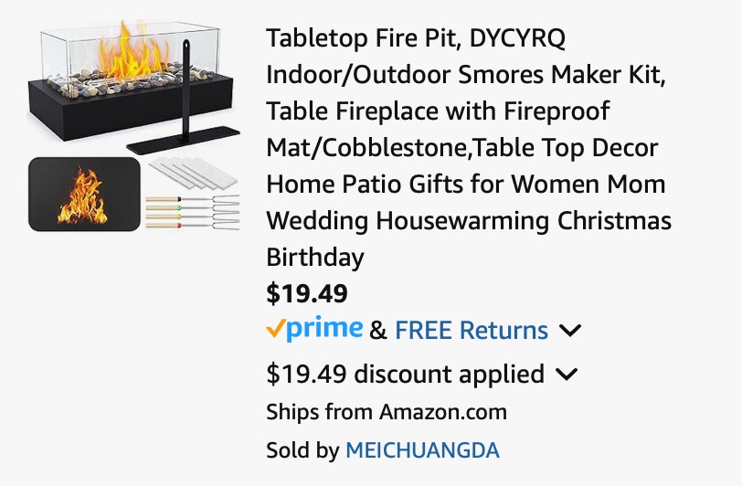 Amazon Tabletop Fire Pit 2025