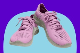 pink and beige water shoes