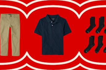 Kids' Uniform Collage: Pants, Shirt, Socks