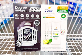 degree dove deodorants in shopping cart