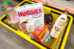 dollar general clearance items in shopping basket