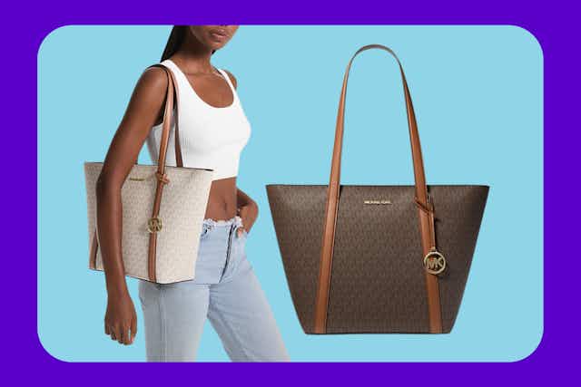 Save $435 on This Large Michael Kors Large Logo Tote — Only $63 card image
