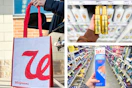 collage with pantene serum, walgreens freezer bags, and walgreens shopping tote