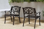 black outdoor chairs on a patio