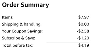 an order summary ending in $4.19