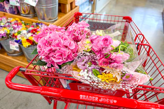 flowers grouping in trader joes shopping cart
